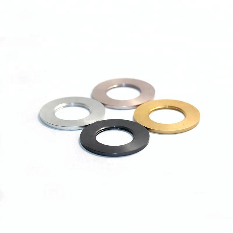 China manufacture small rose gold spacer washer M8 M16 round custom pitching metal flat washer anodized color aluminum washers