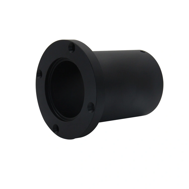CNC machining anodized female camera adapter with black color