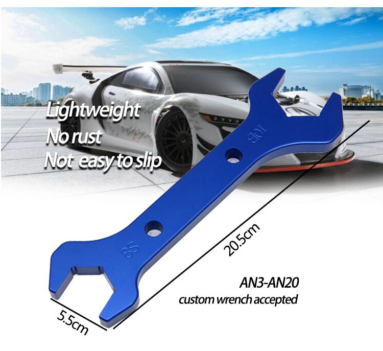 China Manufacturer custom hose fitting wrench double open end adjustable wrench aluminum spanner set aluminum AN wrench