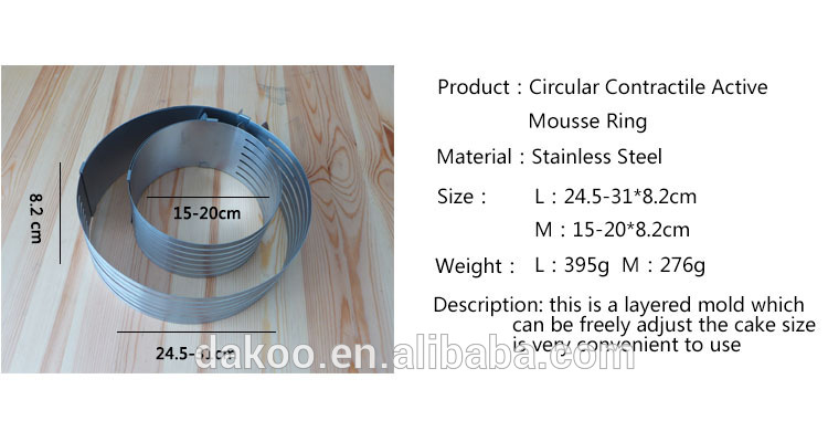 herramienta para pasteles DAKOO Mousse Ring 20100411-7, imagen 3